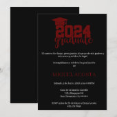 Noir et rouge Graduate 2024 invitation (Devant / Derrière)