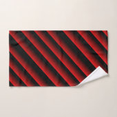 Noir et Rouge Ombre Multi - Rayures (Serviette à main)