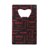 Noir et rouge Répétition Premier et Nom Porte - cl (Dos)