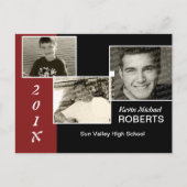 Noir et rouge style Scrapbook Grad Invitation (Devant)