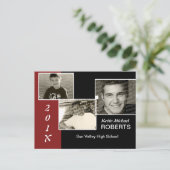 Noir et rouge style Scrapbook Grad Invitation (Debout devant)