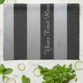 Noir et serviette faite sur commande rayée (Plié)