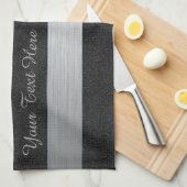 Noir et serviette faite sur commande rayée (Quart Plié)