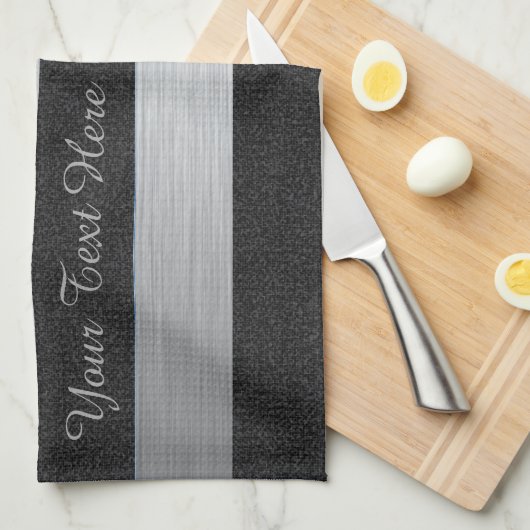 Noir et serviette faite sur commande rayée (Quart Plié)