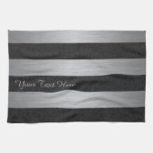 Noir et serviette faite sur commande rayée (Horizontal)