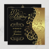 Noir et soixante-dixième invitation de fête (Devant / Derrière)