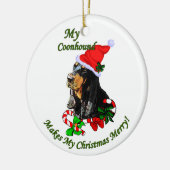 Noir et Tan Coonhound Cadeaux de Noël Ornement (Gauche)