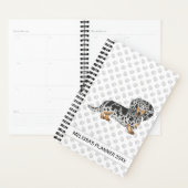 Noir Et Tan Dapper Cheveux Long Dachshund & Texte (Devant avec enveloppe)