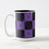 Noir et violet Abstrait Diamants Floraux Mug (Gauche)