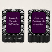 Noir et violet mariage faveur merci tag (Devant & derrière)