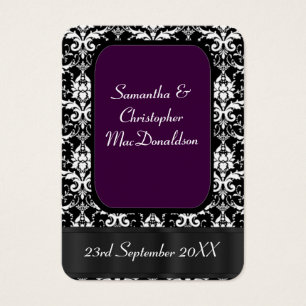 Noir et violet mariage faveur merci tag
