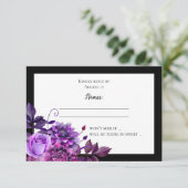 Noir et violet mariage rsvp. Réponse des fleurs (Debout devant)