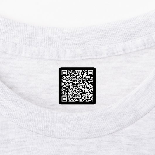 Noir | Étiquettes de vêtements en tissu Code QR (Apposé)