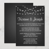 Noir faire-part de mariage, tableau de bord, lumiè (Devant / Derrière)