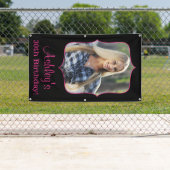 Noir fait sur commande de rose de bannière (En situation)