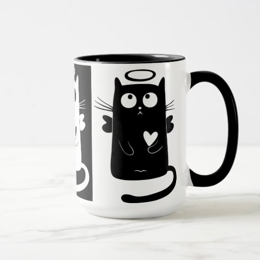 Noir fait sur commande tasse de Meow de sonnerie (Droite)