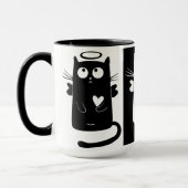 Noir fait sur commande tasse de Meow de sonnerie (Gauche)