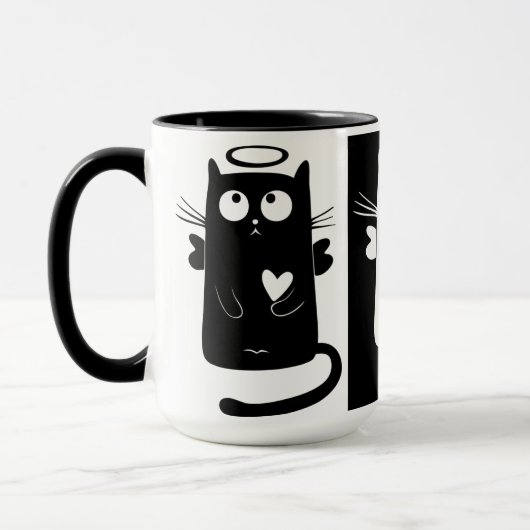 Noir fait sur commande tasse de Meow de sonnerie (Gauche)