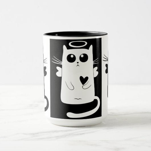 Noir fait sur commande tasse de Meow de sonnerie (Centre)