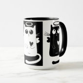 Noir fait sur commande tasse de Meow de sonnerie (Devant droit)