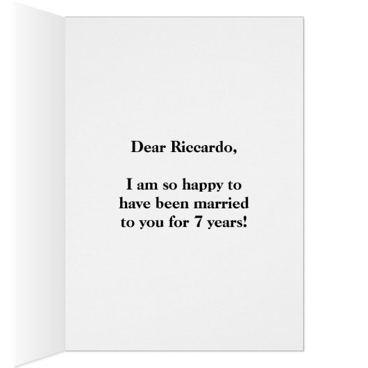 Noir, Faux Or 7ème anniversaire Mariage + Nom (Intérieur (Droit))