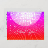 NOIR, FÊTE DISCO, DANSE, CARTE DE REMERCIEMENTS D' (Devant / Derrière)