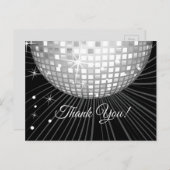 NOIR, FÊTE DISCO, DANSE, CARTE DE REMERCIEMENTS D' (Devant / Derrière)