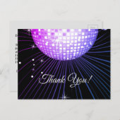 NOIR, FÊTE DISCO, DANSE, CARTE DE REMERCIEMENTS D' (Devant / Derrière)