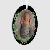 Noir "First Noel" Noël Vert Photo bébé (devant)