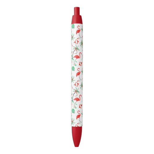 Noir Flamant rose de Noël rouge Multi stylo (devant Vertical)