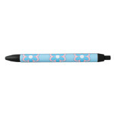 Noir fleur trans sur stylo bleu (Devant)