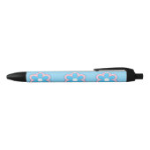Noir fleur trans sur stylo bleu (Haut)