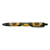 Noir Fleurs de soleil polygonales - stylo à encre noire (Bas)