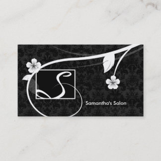 Noir floral de carte de visite professionnel de