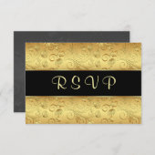 Noir floral doré RSVP (Devant / Derrière)