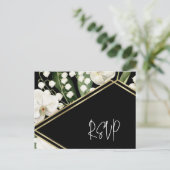 Noir floral mariage Lily Invitation classiques (Debout devant)
