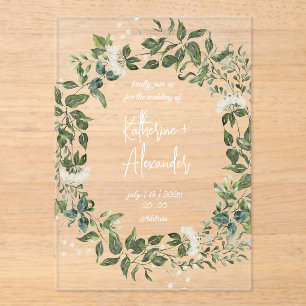 Noir floral mariage Lily Invitation classiques