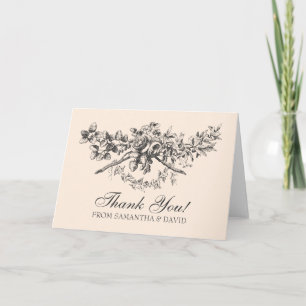 Noir floral vintage de décor de Merci de mariage
