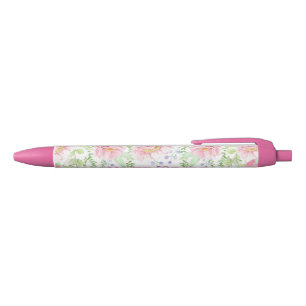 Noir Flore rose personnalisée avec stylo de nom