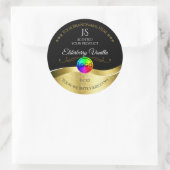 Noir foncé Wavy Gold Logo Monogramme Étiquette pro (Sac)