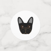 Noir Français Bulldog Face Table Confetti (Petit recto)