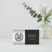 Noir futuriste | Carte de visite Motif triangle (Debout devant)