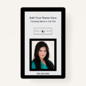 Noir garniture ajouter logo photo badge d'identifi (Devant)