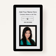 Noir garniture ajouter logo photo badge d'identifi