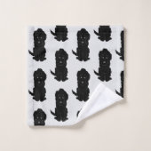 Noir Goldendoodle Chien Design (Gant de toilette)
