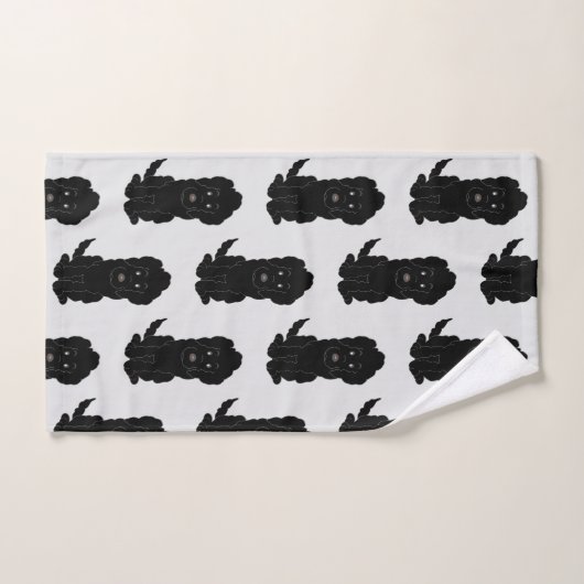 Noir Goldendoodle Chien Design (Serviette à main)
