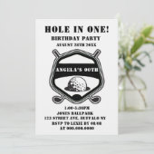 Noir Golf Thème Anniversaire Invitations (Debout devant)