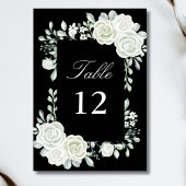Noir gothique blanc Roses Mariage Numéros de table