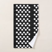 Noir : Grand Motif blanc Polka Dot (Serviette à main)