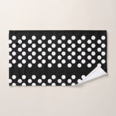 Noir : Grand Motif blanc Polka Dot (Serviette à main)